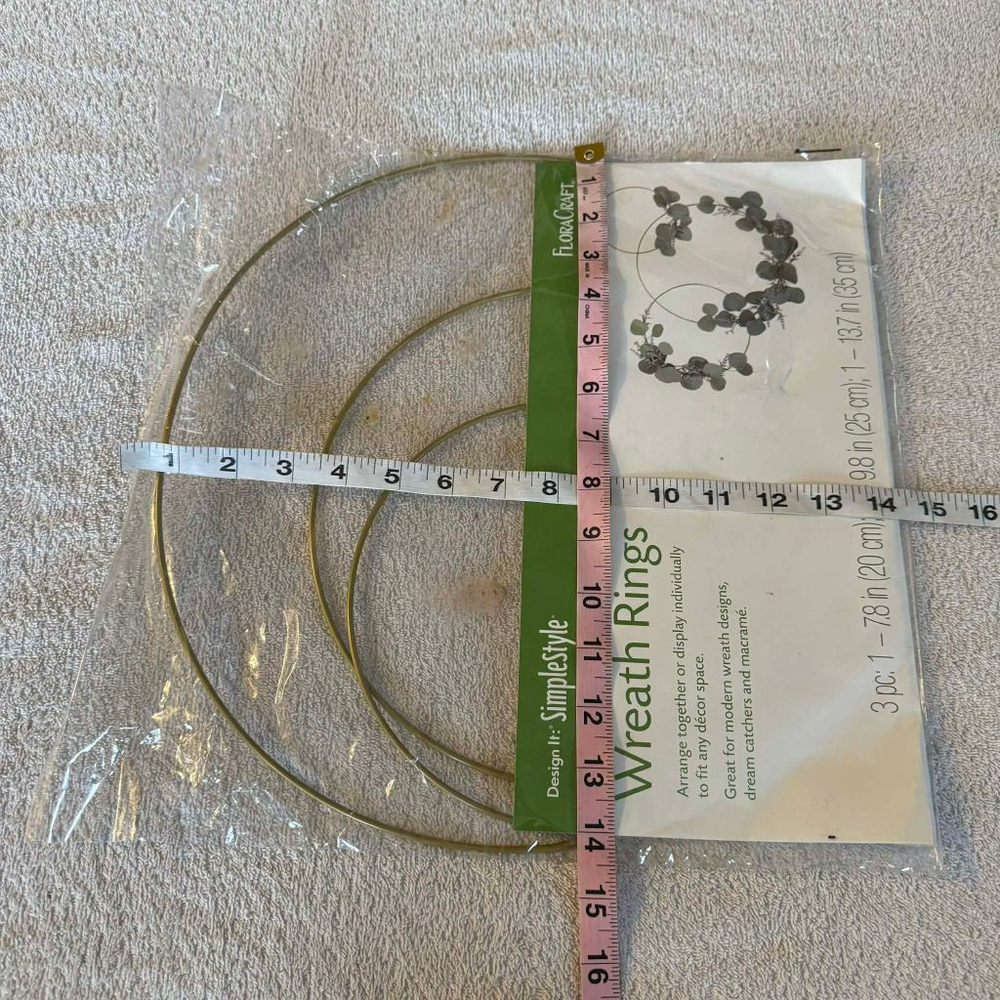 FloraCraft Gold Wreath Rings 3 pc Set - Picture 11 of 12